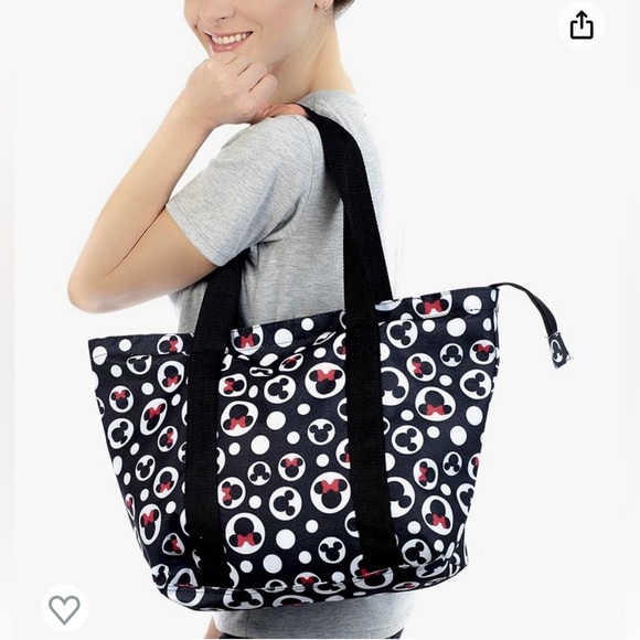 Disney Tote Bag - Mickey and Minnie Zipper Travel Bag - Picture 2 of 11